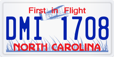 NC license plate DMI1708