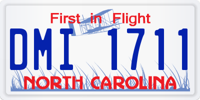 NC license plate DMI1711