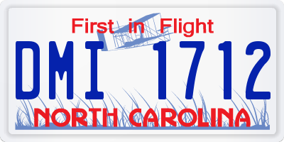 NC license plate DMI1712