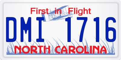 NC license plate DMI1716