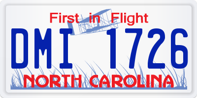 NC license plate DMI1726