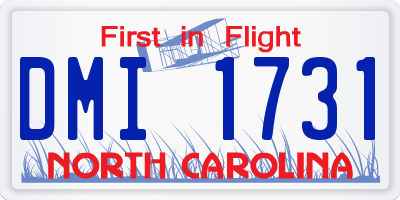 NC license plate DMI1731