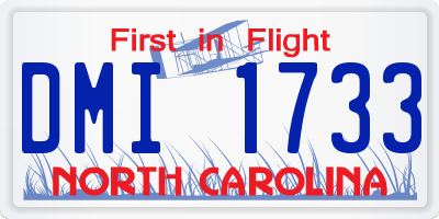 NC license plate DMI1733