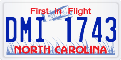 NC license plate DMI1743