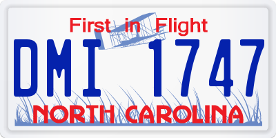 NC license plate DMI1747