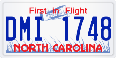 NC license plate DMI1748