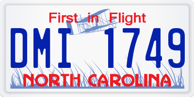 NC license plate DMI1749