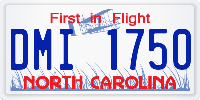 NC license plate DMI1750