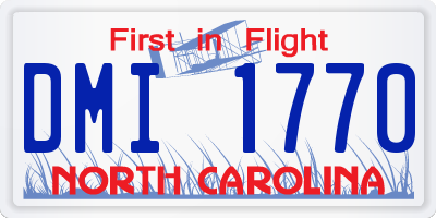 NC license plate DMI1770