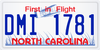 NC license plate DMI1781