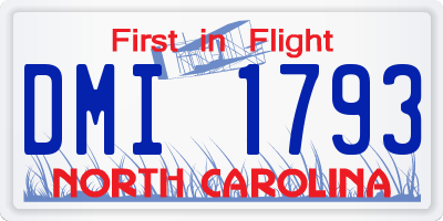 NC license plate DMI1793