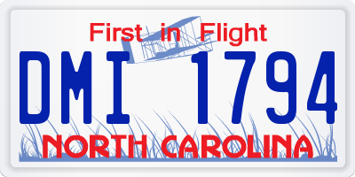 NC license plate DMI1794