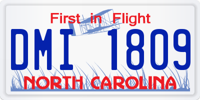 NC license plate DMI1809