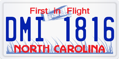 NC license plate DMI1816