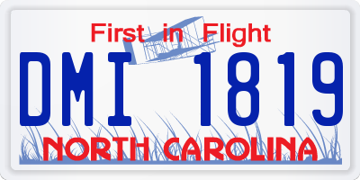 NC license plate DMI1819