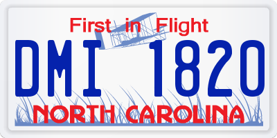 NC license plate DMI1820