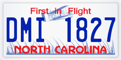 NC license plate DMI1827