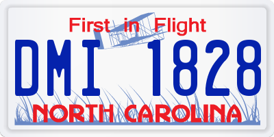 NC license plate DMI1828