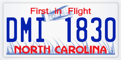 NC license plate DMI1830