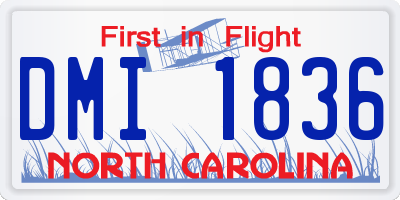 NC license plate DMI1836