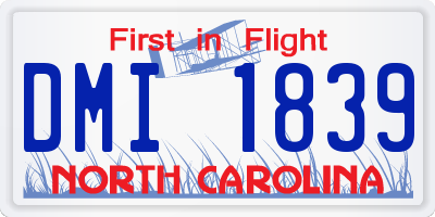 NC license plate DMI1839