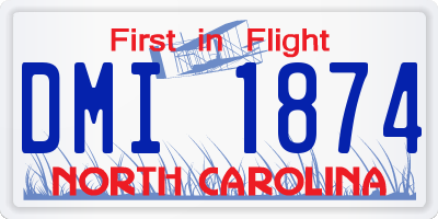NC license plate DMI1874