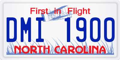 NC license plate DMI1900