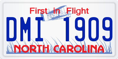 NC license plate DMI1909