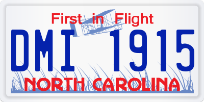 NC license plate DMI1915