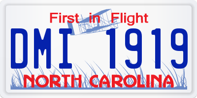 NC license plate DMI1919