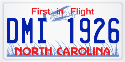 NC license plate DMI1926