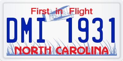 NC license plate DMI1931