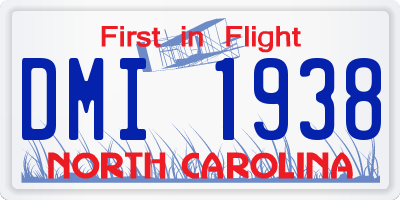 NC license plate DMI1938