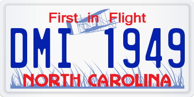 NC license plate DMI1949