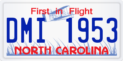NC license plate DMI1953