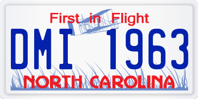 NC license plate DMI1963