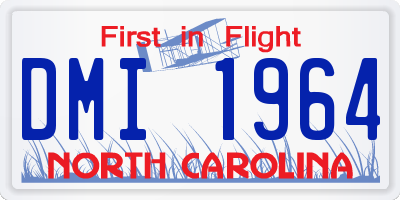 NC license plate DMI1964