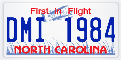 NC license plate DMI1984
