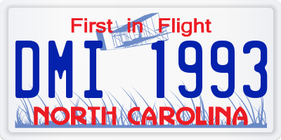 NC license plate DMI1993