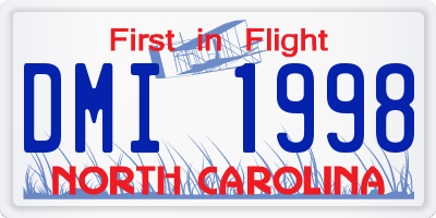 NC license plate DMI1998