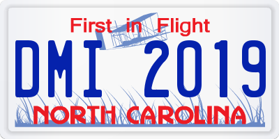 NC license plate DMI2019