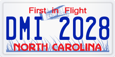 NC license plate DMI2028