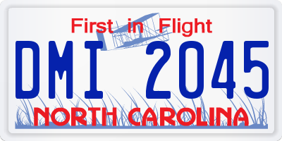 NC license plate DMI2045