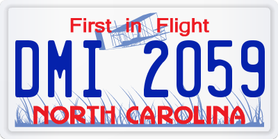 NC license plate DMI2059