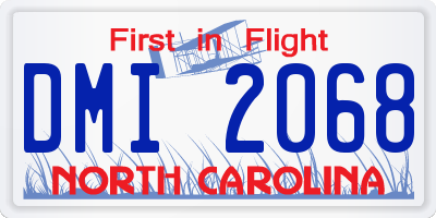 NC license plate DMI2068