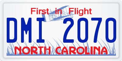 NC license plate DMI2070