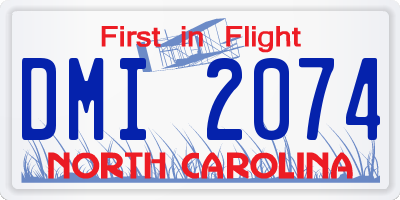 NC license plate DMI2074