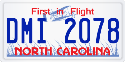 NC license plate DMI2078
