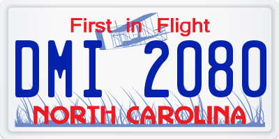 NC license plate DMI2080