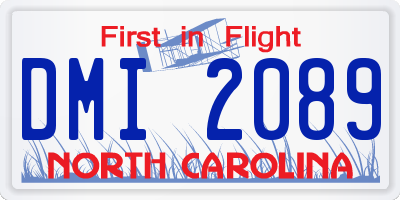 NC license plate DMI2089